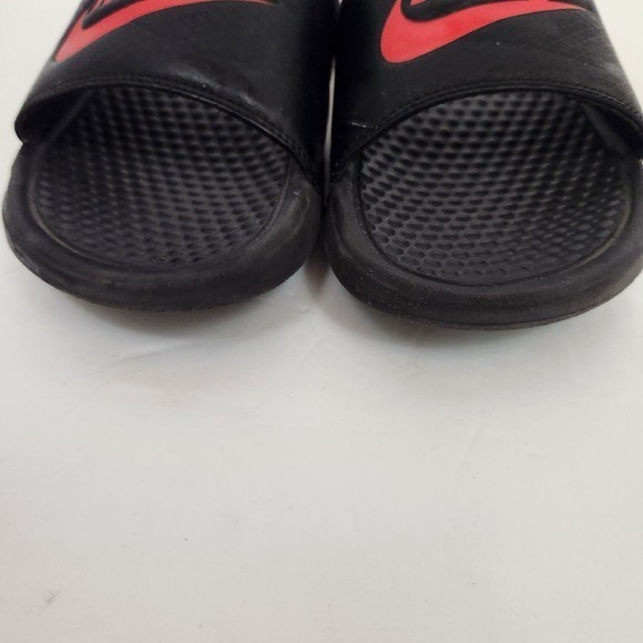 Nike Benassi JDI Black/Challenge Red Men's Slides Slip-On Sandals -‎ Size 7 - Picture 3 of 7